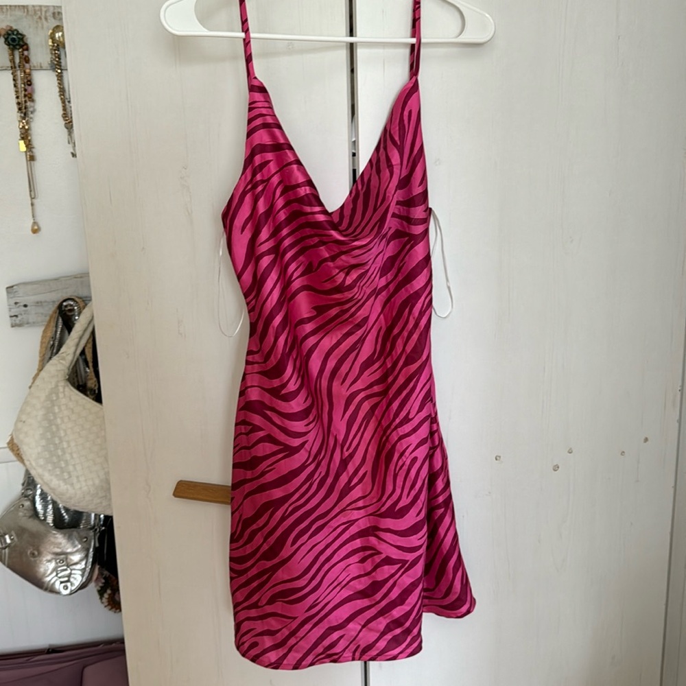 Zebra print pink dress PRINCESS POLLY